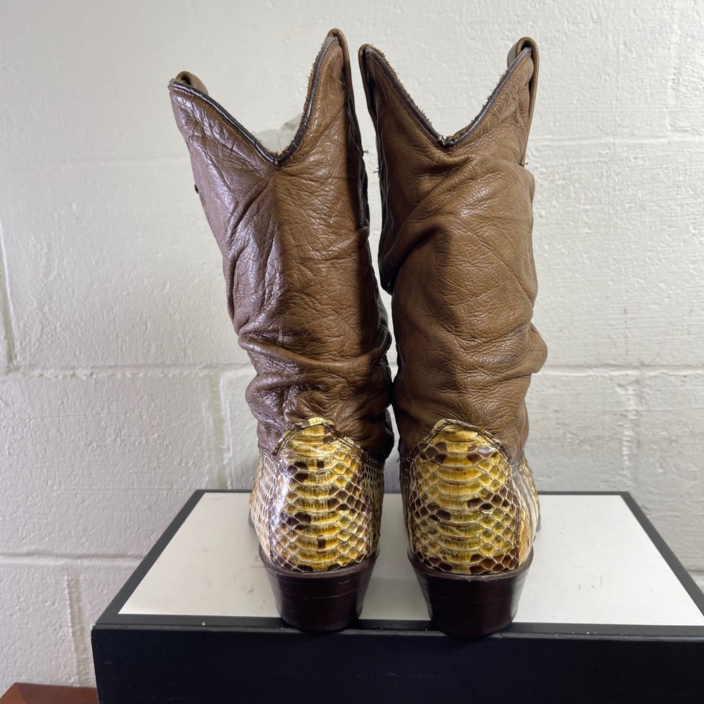 Dingo Python Snakeskin Western Cowboy Slouch Boot… - image 5